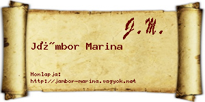 Jámbor Marina névjegykártya